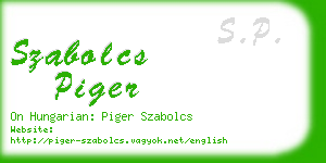 szabolcs piger business card